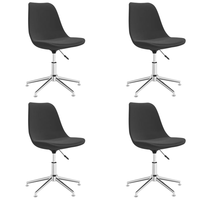 Sedie da Pranzo Girevoli 4 pz Grigio Scuro in Tessuto