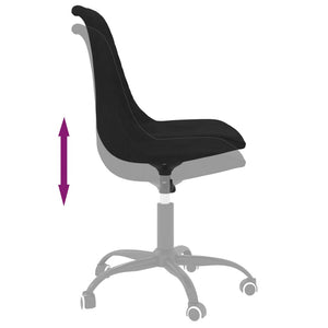 Sedia da Pranzo Girevole Nera in Tessuto