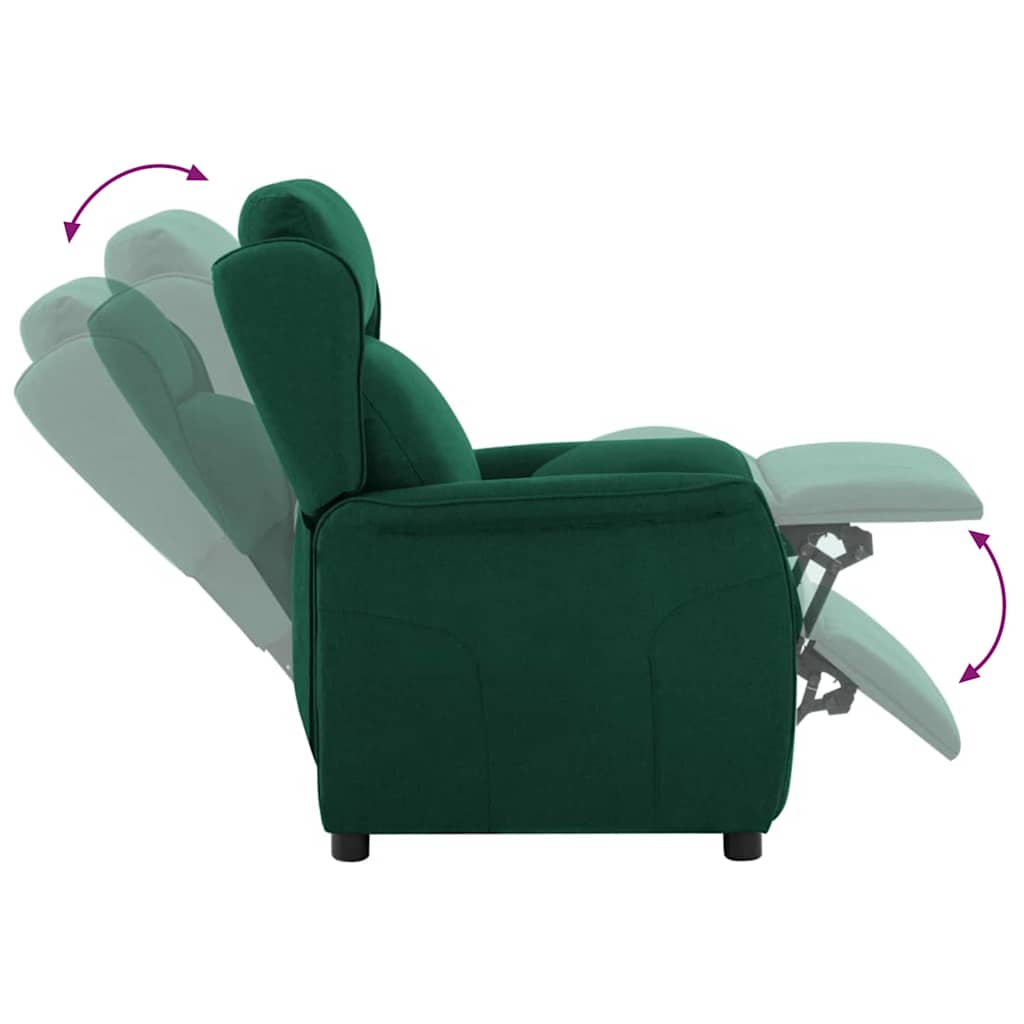 Poltrona Recliner  Verde Scuro in Tessuto 340158
