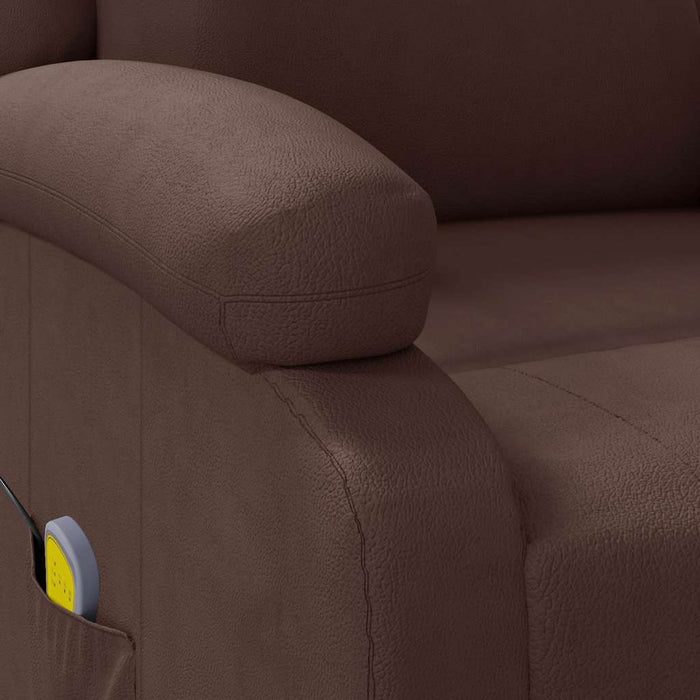 vidaXL Poltrona Massaggiante Marrone in Similpelle