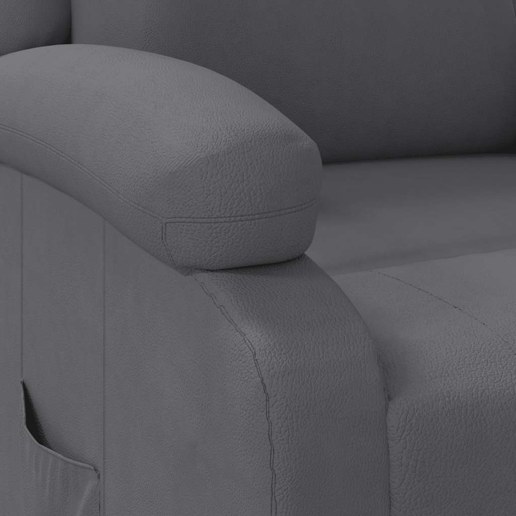 vidaXL Poltrona Reclinabile Grigia in Similpelle