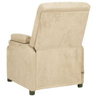 vidaXL Poltrona Massaggiante Crema in Tessuto di Microfibra