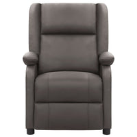 vidaXL Poltrona Massaggiante Grigia in Vera Pelle