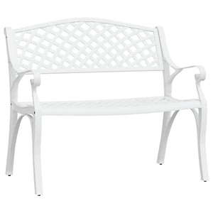 Panchina da Giardino 102 cm in Alluminio Pressofuso Bianco 317746