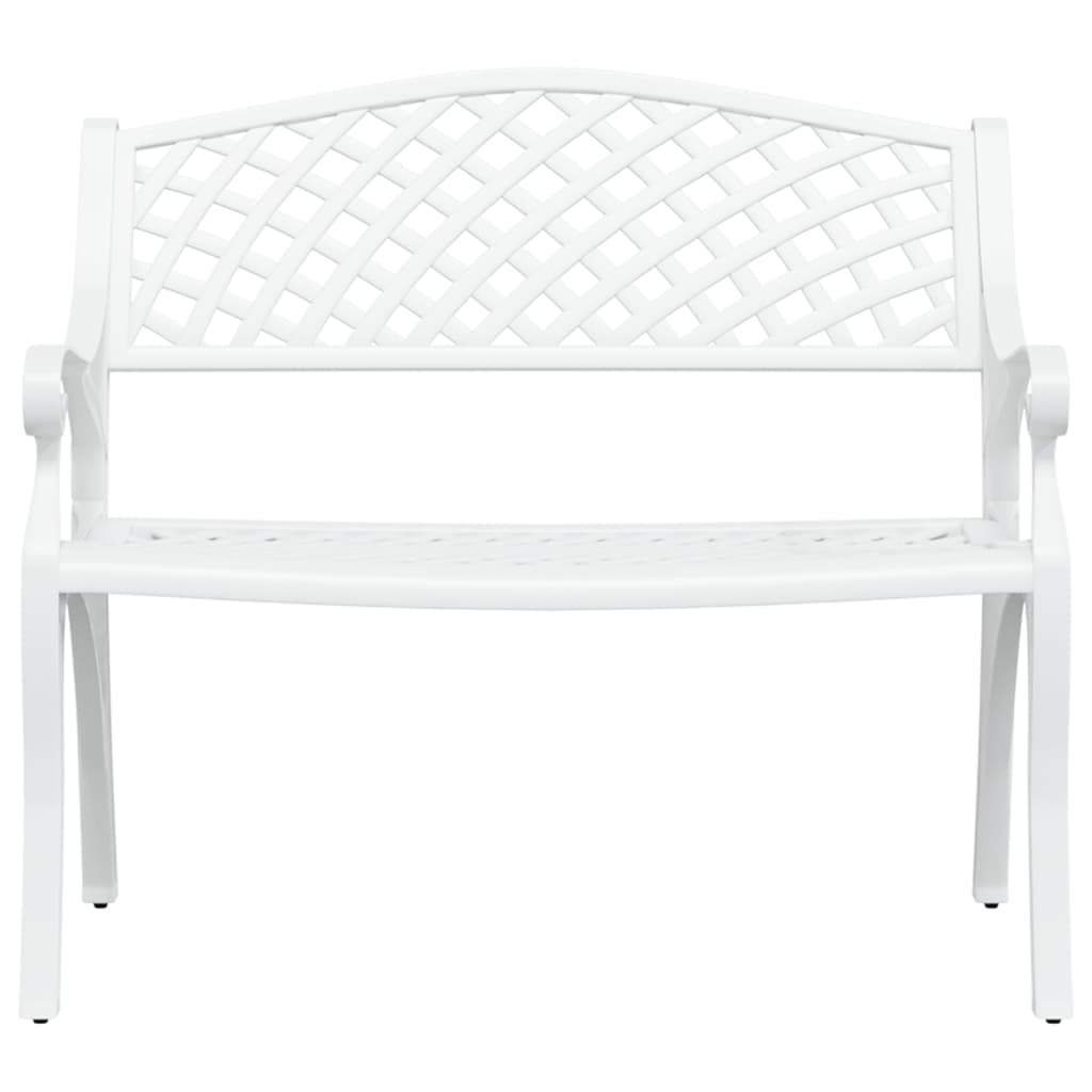 Panca da giardino mobili da giardino per esterni terrazza 102 x 50 x 83 cm alluminio pressofuso bianco 02_0011145