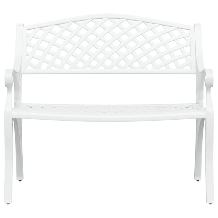 Panchina da Giardino 102 cm in Alluminio Pressofuso Bianco 317746