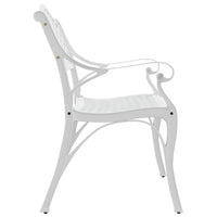 Panchina da Giardino 102 cm in Alluminio Pressofuso Bianco 317746