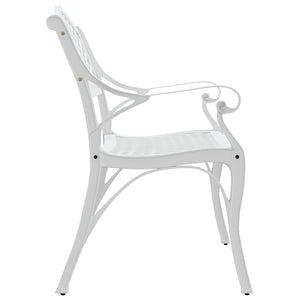 Panca da giardino mobili da giardino per esterni terrazza 102 x 50 x 83 cm alluminio pressofuso bianco 02_0011145