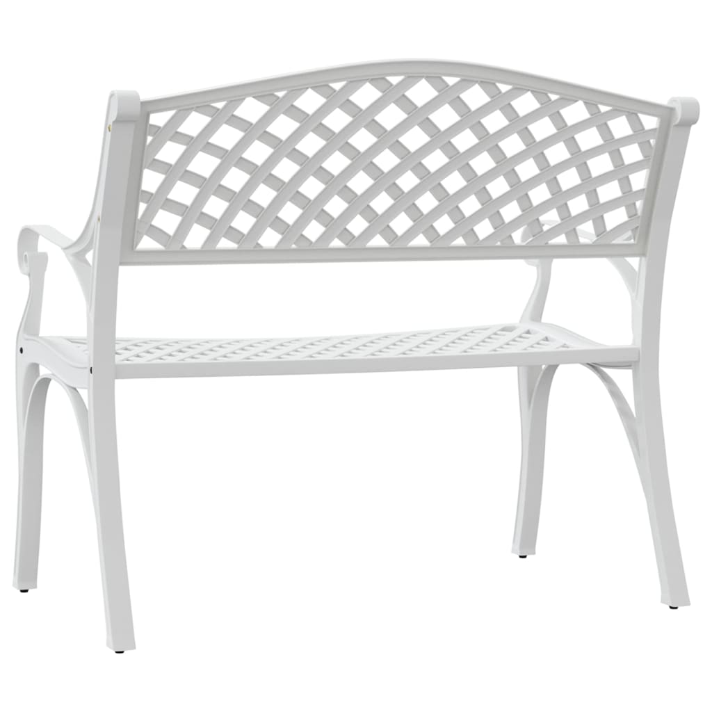 Panchina da Giardino 102 cm in Alluminio Pressofuso Bianco 317746