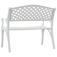 Panca da giardino mobili da giardino per esterni terrazza 102 x 50 x 83 cm alluminio pressofuso bianco 02_0011145
