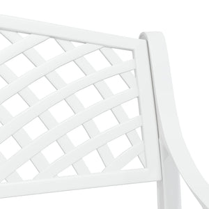 Panca da giardino mobili da giardino per esterni terrazza 102 x 50 x 83 cm alluminio pressofuso bianco 02_0011145