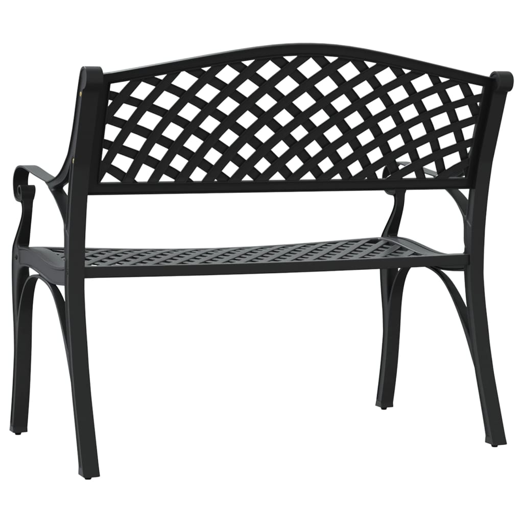 Panchina da Giardino 102 cm in Alluminio Pressofuso Nero