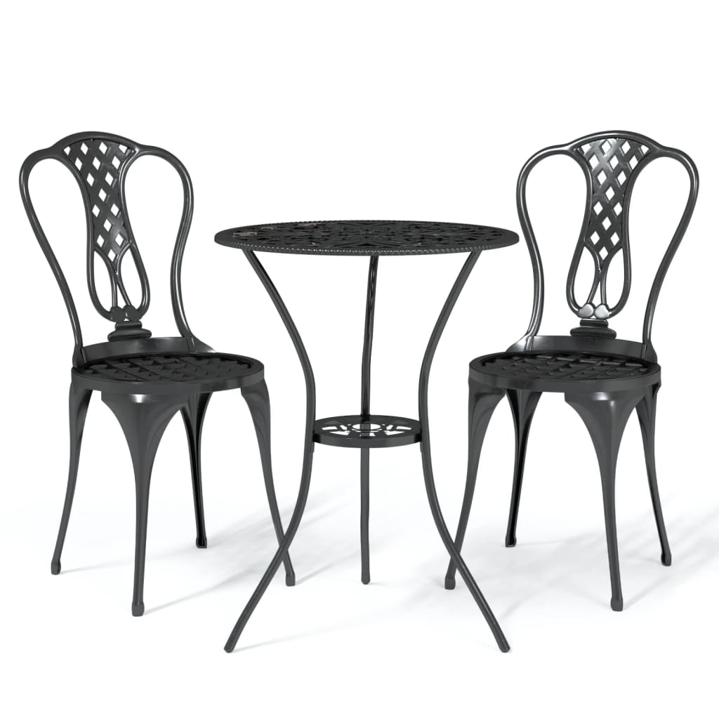 Set da Bistrot 3 pz in Alluminio Pressofuso Nero cod mxl 34797