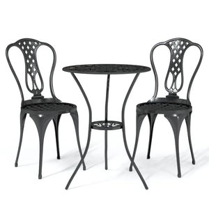 Set da Bistrot 3 pz in Alluminio Pressofuso Nero cod mxl 34797