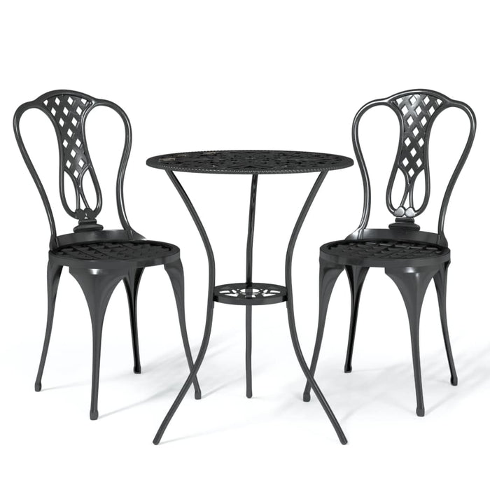 Set da Bistrot 3 pz in Alluminio Pressofuso Nero cod mxl 34797