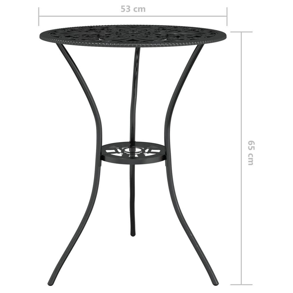 Set da Bistrot 3 pz in Alluminio Pressofuso Nero cod mxl 34797