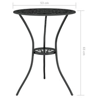 Set da Bistrot 3 pz in Alluminio Pressofuso Nero cod mxl 34797