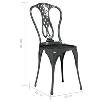 Set da Bistrot 3 pz in Alluminio Pressofuso Nero cod mxl 34797