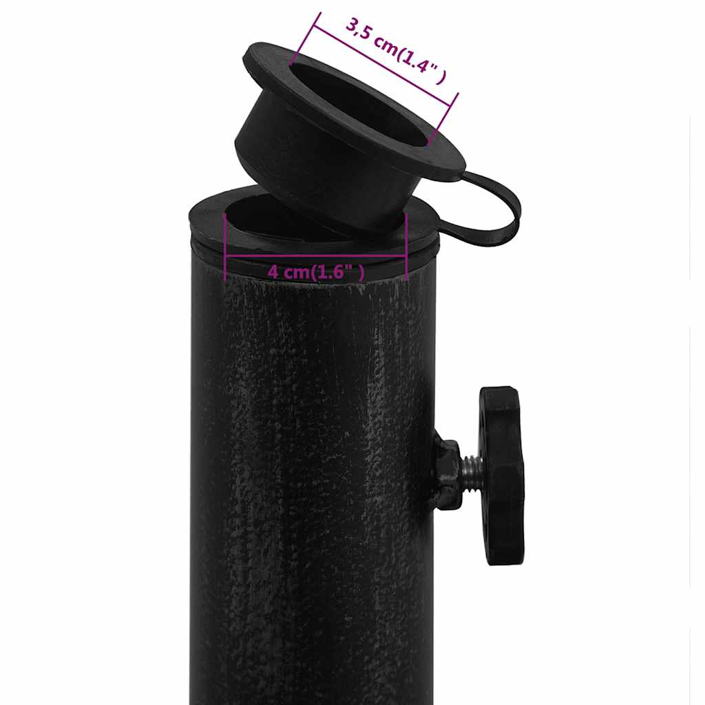 Base per Ombrellone Nera 40x40x32 cm in Ghisa 317755