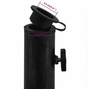 Base per Ombrellone Nera 40x40x32 cm in Ghisa 317755