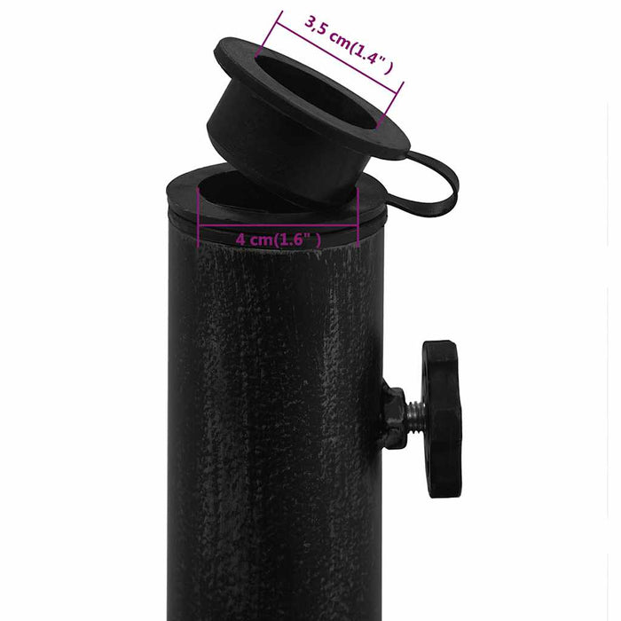 Base per Ombrellone Nera 40x40x32 cm in Ghisa 317755