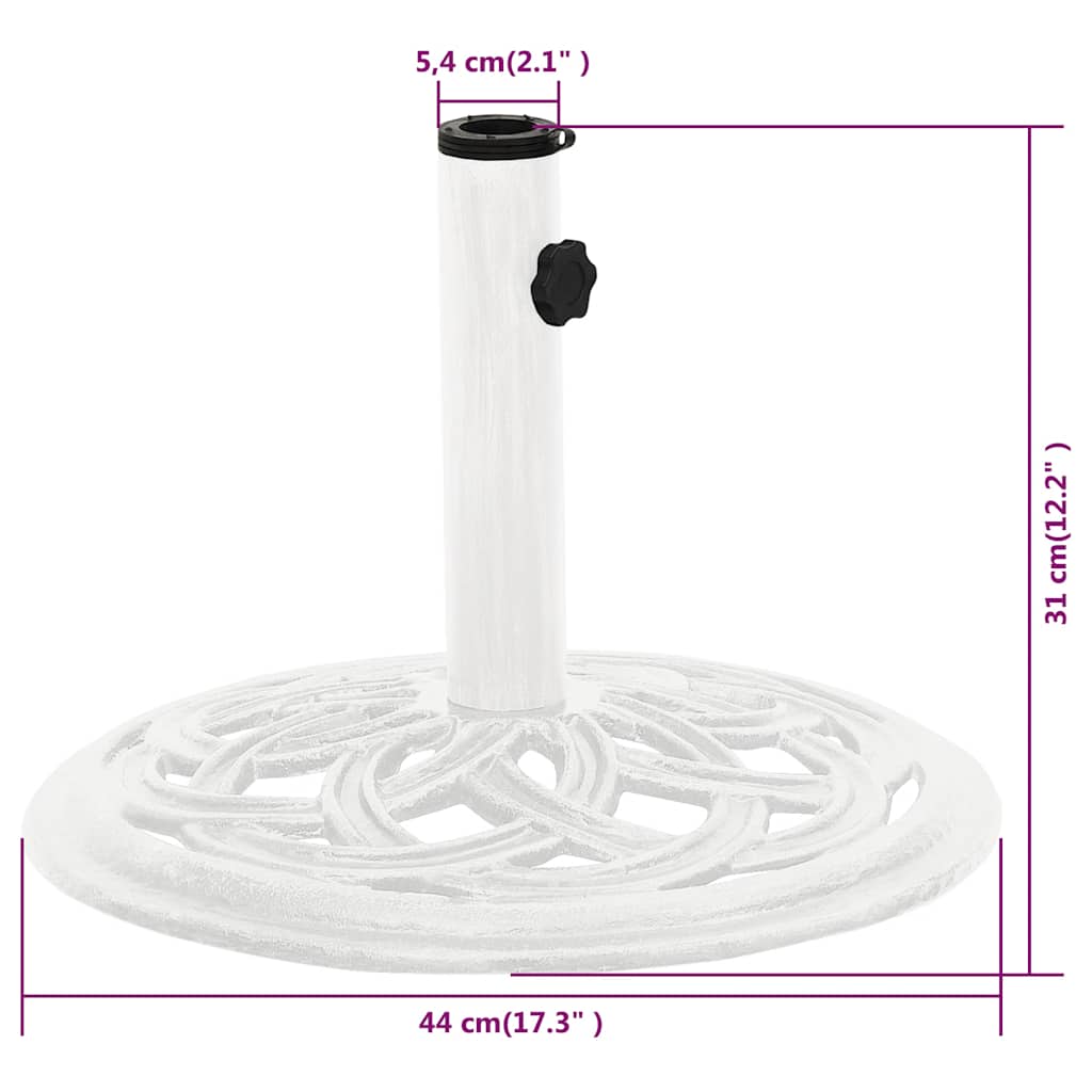 Base per Ombrellone Bianca 44x44x31 cm in Ghisa cod mxl 33037