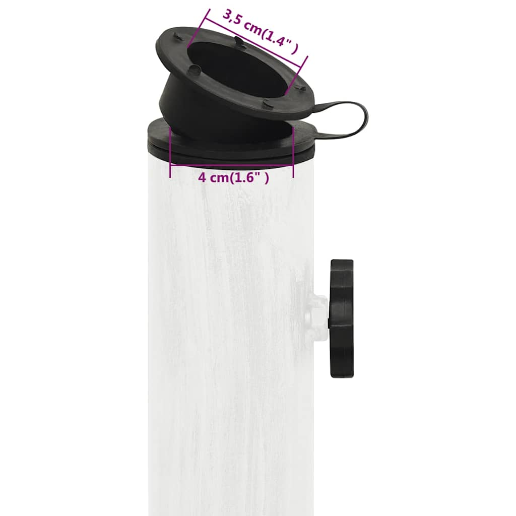 Base per Ombrellone Bianca 44x44x31 cm in Ghisa 317757