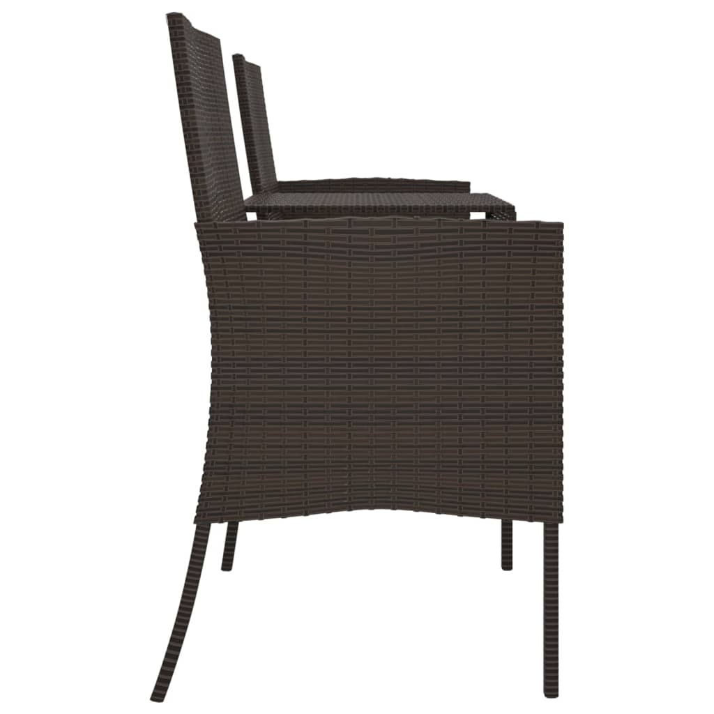 Divano da Giardino a 2 Posti con Tavolino in Polyrattan Marrone 317622