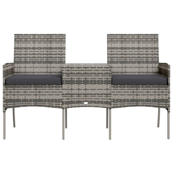 Divano da Giardino 2 Posti con Tavolino in Polyrattan Antracite cod mxl 70764