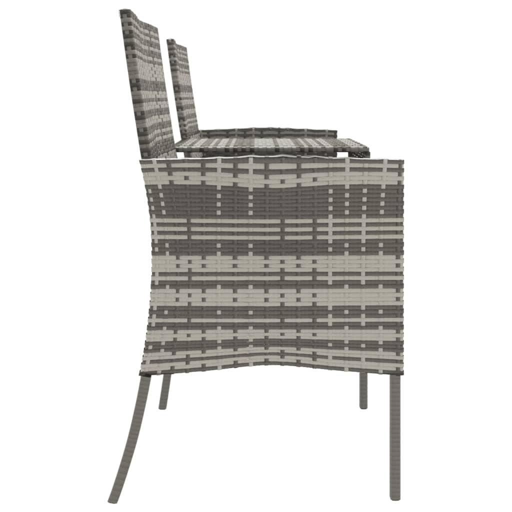 Divano da Giardino 2 Posti con Tavolino in Polyrattan Antracite cod mxl 70764