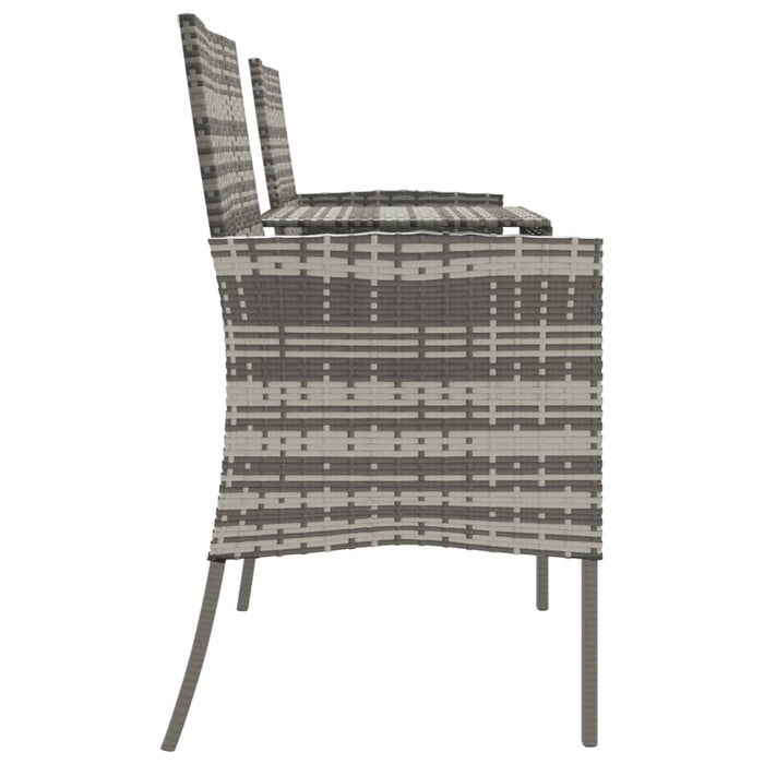 Divano da Giardino 2 Posti con Tavolino in Polyrattan Antracite cod mxl 70764