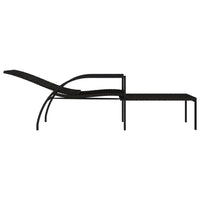 Lettini Prendisole 2 pz con Poggiapiedi in Rattan PE Marrone cod mxl 23236