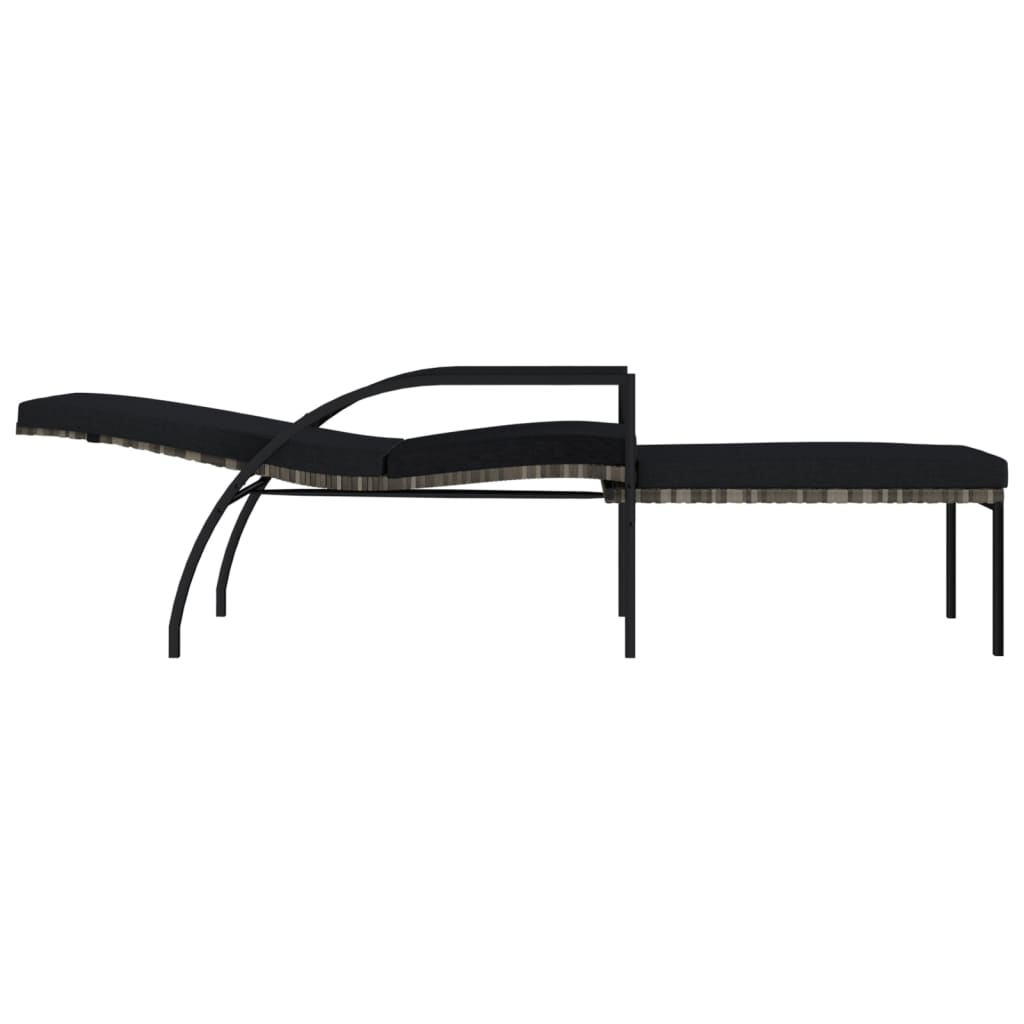 Set di due sedie a sdraio con poggiapiedi in resina intrecciata grigia 02_0011907