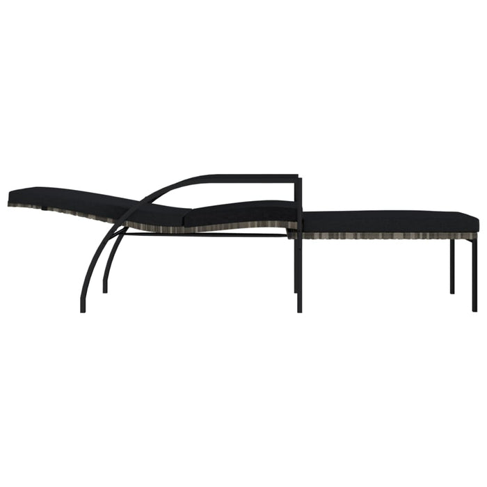 Set di due sedie a sdraio con poggiapiedi in resina intrecciata grigia 02_0011907