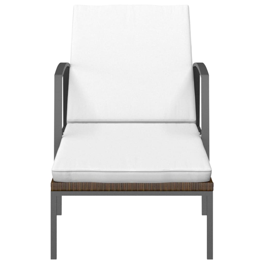 Lettini Prendisole 2 pz con Tavolo in Polyrattan Marrone cod mxl 23240