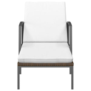 Lettini Prendisole 2 pz con Tavolo in Polyrattan Marrone cod mxl 23240