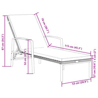 Lettini Prendisole 2 pz con Tavolo in Polyrattan Neri 317643