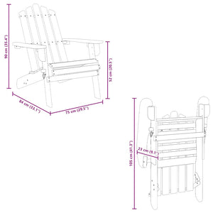 Sedia da Giardino Adirondack in Legno Massello di Acacia 316830