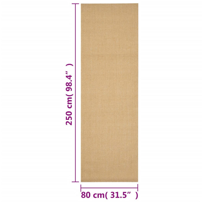Tappeto in Sisal Naturale 80 x 250 cm 136307