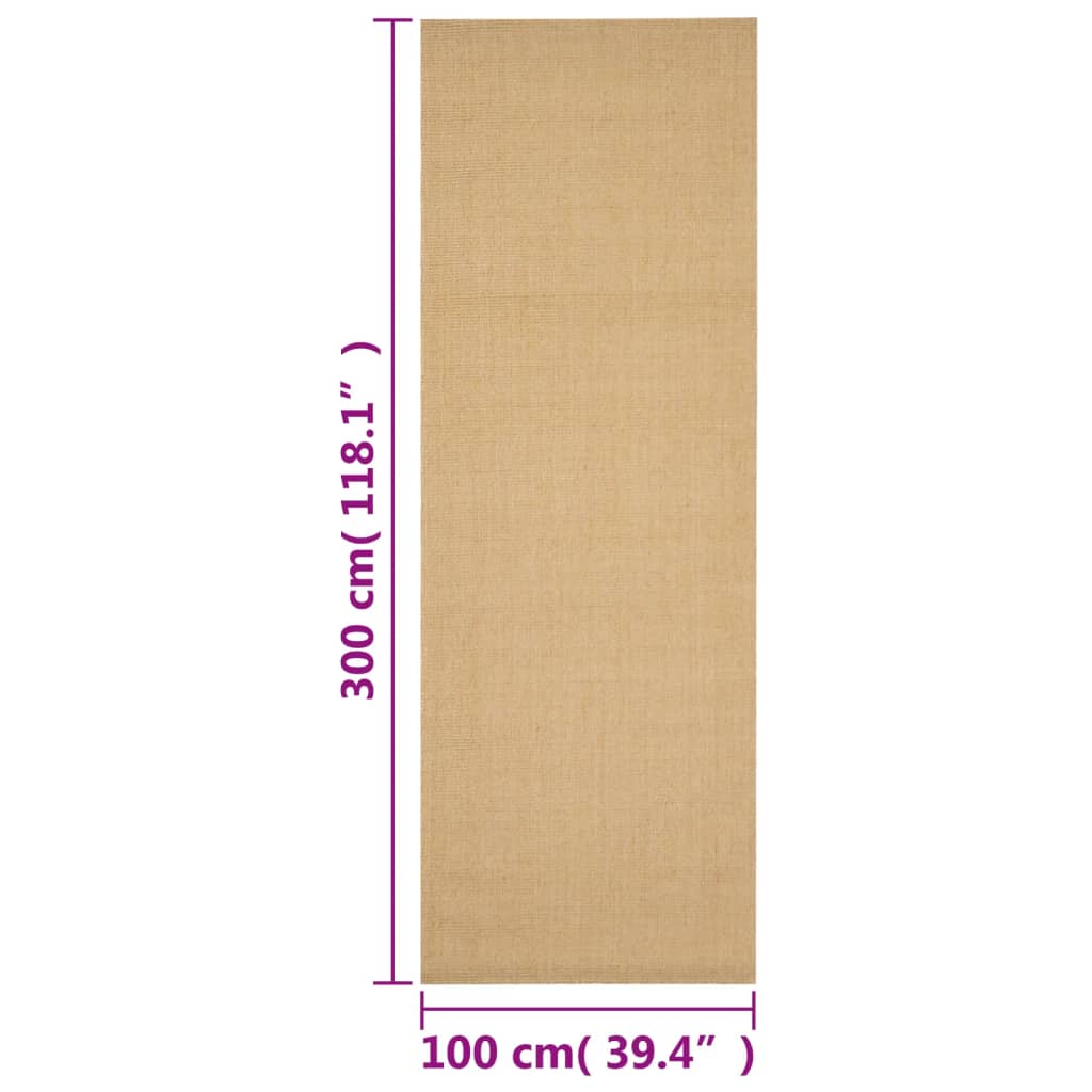 Tappeto in Sisal Naturale 100 x 300 cm 136314