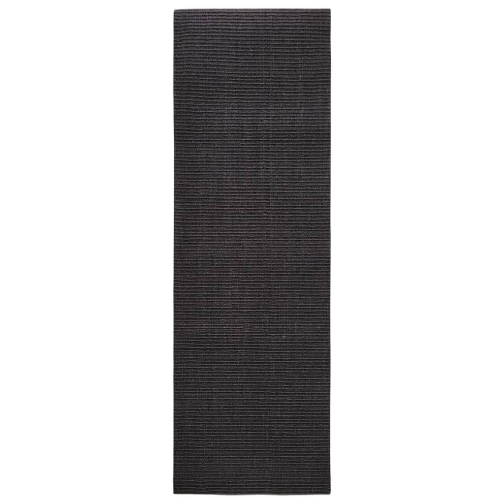 Tappeto in Sisal Naturale 80x250 cm Nero cod mxl 60049