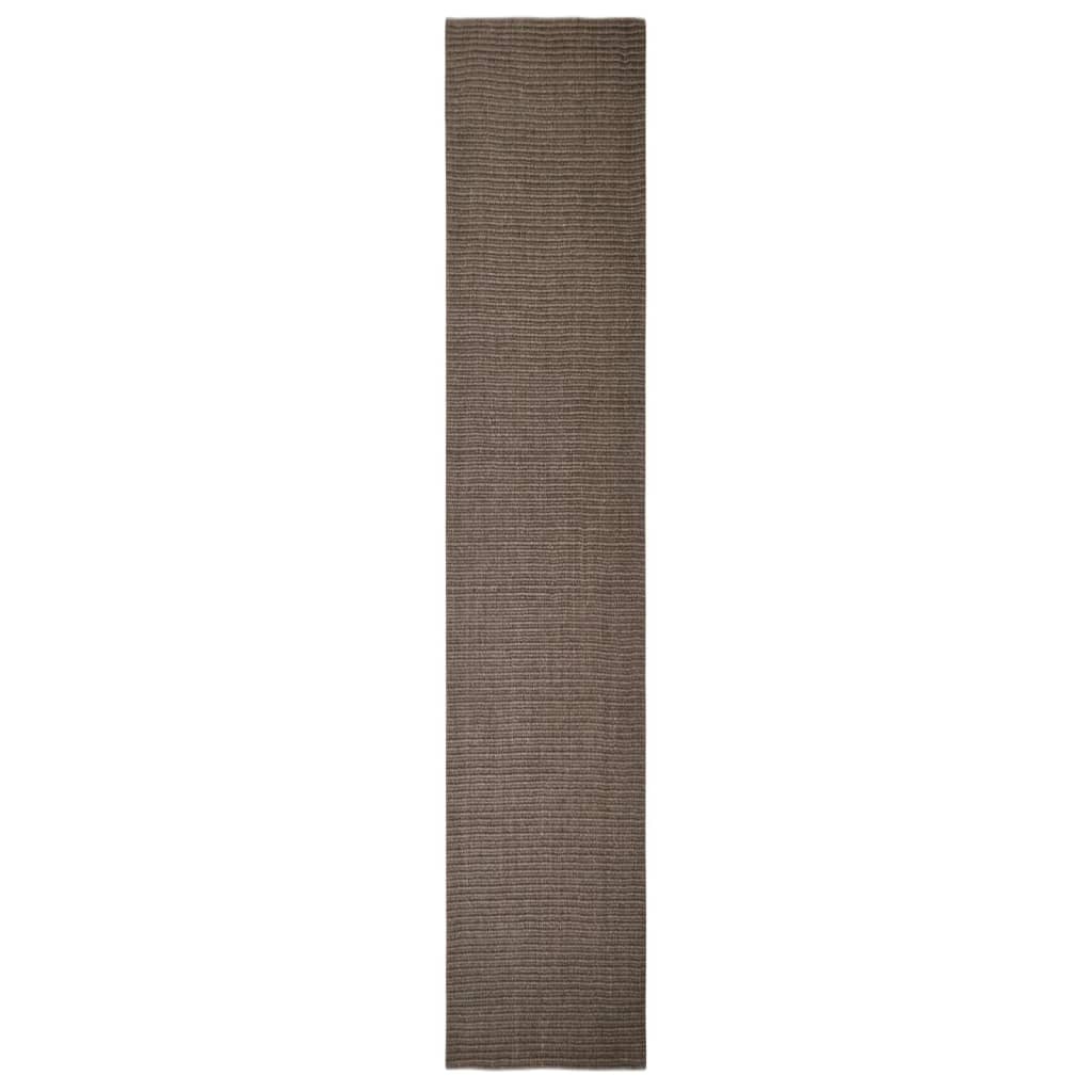 Tappeto in Sisal Naturale 66x350 cm Marrone 136339
