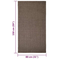 Tappeto in Sisal Naturale 80x150 cm Marrone 136341