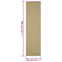 Tappeto in Sisal Naturale 80x300 cm Verde 136380