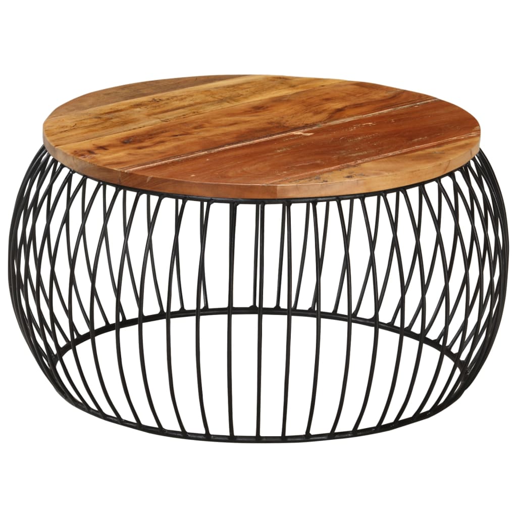 Tavolino da Salotto Ã˜68 cm in Legno Massello di Recupero  cod mxl 11987