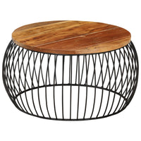 Tavolino da Salotto Ã˜68 cm in Legno Massello di Recupero  cod mxl 11987