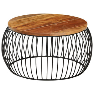 Tavolino da Salotto Ã˜68 cm in Legno Massello di Recupero  cod mxl 11987