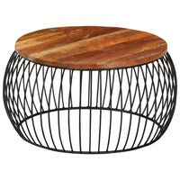 Tavolino da Salotto Ã˜68 cm in Legno Massello di Recupero  cod mxl 11987