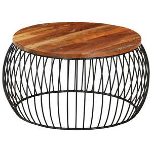 Tavolino da Salotto Ã˜68 cm in Legno Massello di Recupero  cod mxl 11987