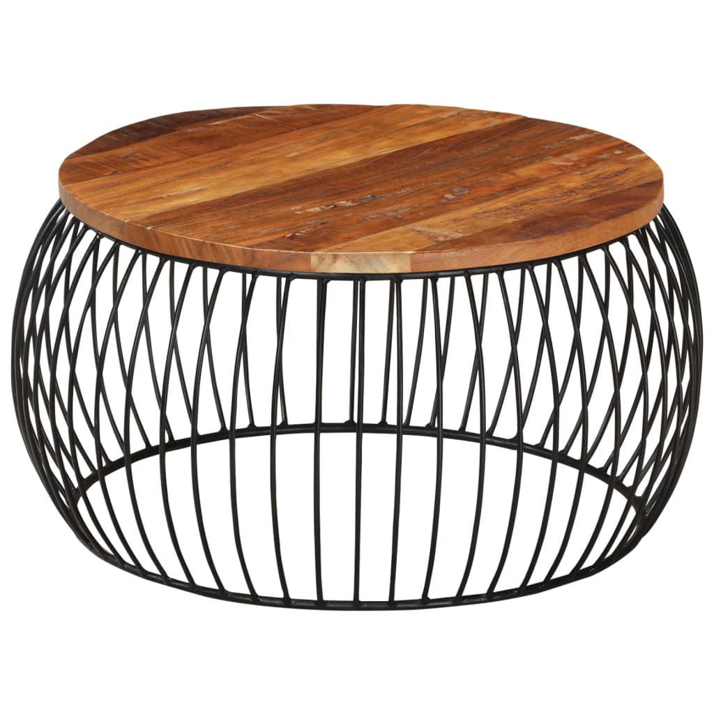 Tavolino da Salotto Ã˜68 cm in Legno Massello di Recupero  cod mxl 11987